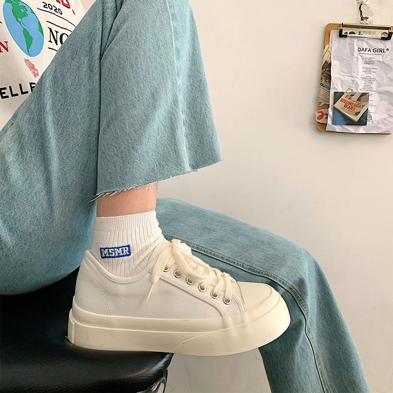 Giày Thể Thao canvas Cổ Thấp Thời Trang Hàn Quốc Mới Cho Nữ
