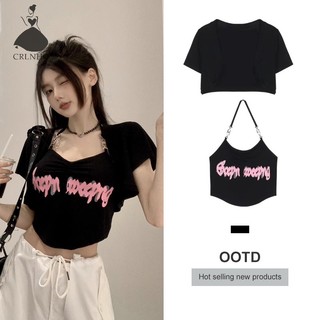 Bộ Áo cardigan Ngắn Tay In Họa Tiết + Áo Sát Nách Thời Trang Mùa Hè Cho Nữ vn