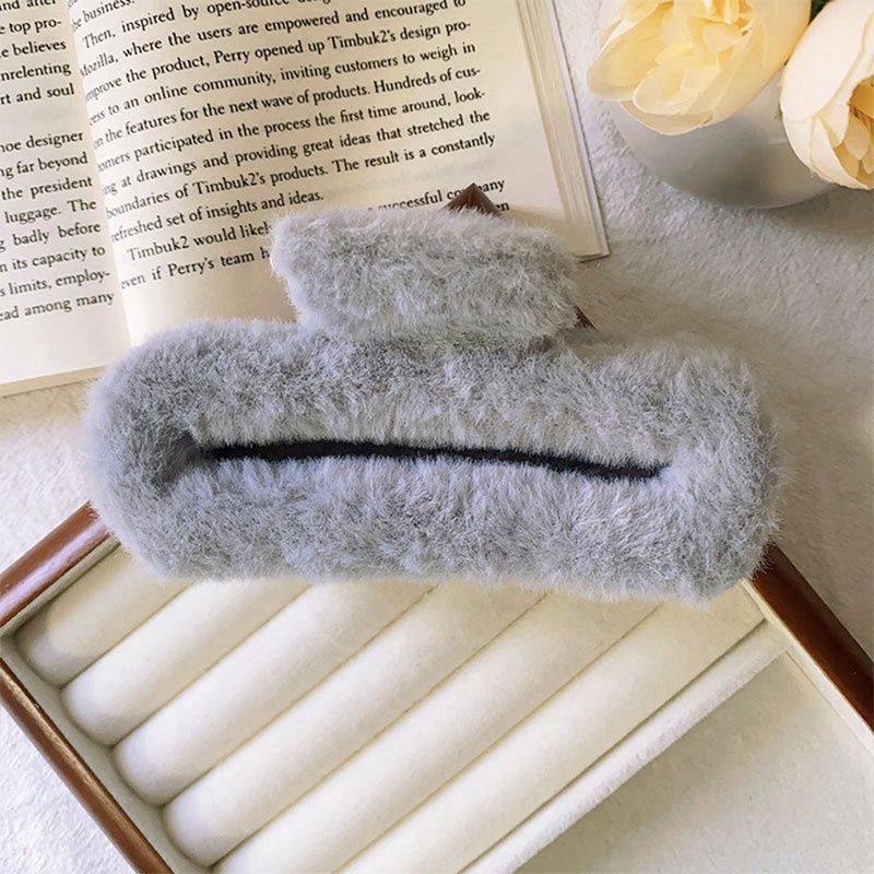 Kẹp Tóc Hình Cá Mập / Vuông Phủ Lông Nhung Thời Trang Mùa Đông Mới 2023 Cho Nữ