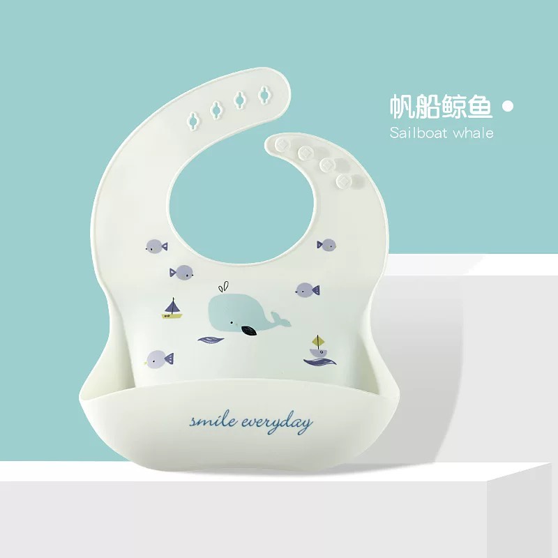 Yếm ăn dặm cho bé có máng hứng Tushie Treats chât sliệu dầy dặn phong cách Hàn Quốc Shopmegold1