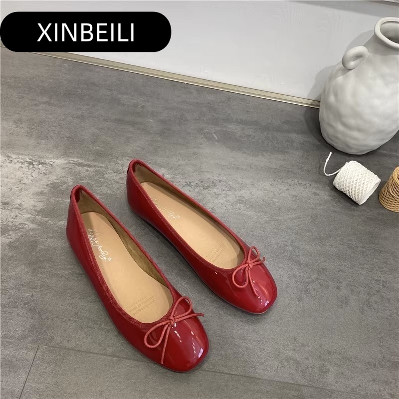 XINBEILI GIÀY SỤC ĐẾ BỆT Mary Jane giày bệt nữ giày búp bê CÓ QUAI da mềm FBL23912DA 37Z230914