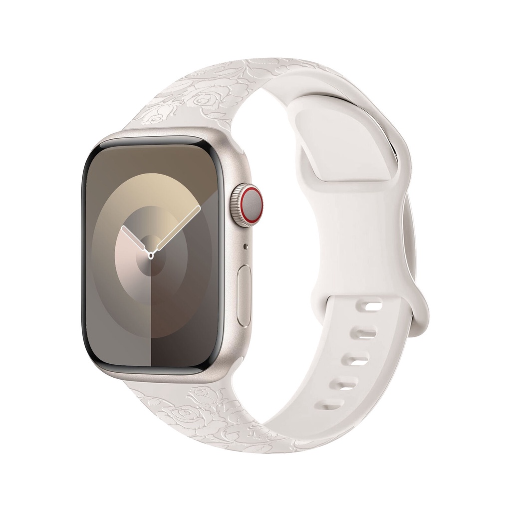 Dây Đeo Đồng Hồ Bằng silicone In Hình Hoa Hồng Cho iwatch s9 38 / 40 / 41mm 42 / 44 / 45 / 49mm