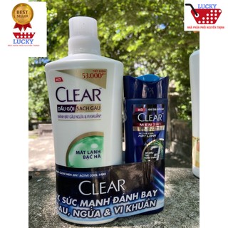 [Tặng thêm chai 140g] Dầu gội Clear Men Bạc Hà 630g - Mát Lạnh bạc hà