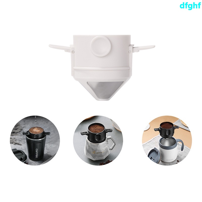 Dụng Cụ Lọc Cà Phê Hình Nón Bằng Thép Không Gỉ Tiện Dụng Giá Đỡ