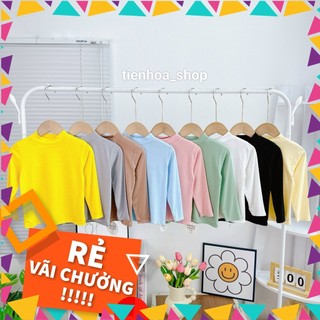 Áo dài tay cổ lọ 3 phân, áo giữ nhiệt thun lạnh cho bé trai, bé gái chất mềm mịn mát