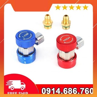 Cặp van nạp ga điều hòa nối nhanh, van sạc ga ô tô r134a r134 134a 134 cao áp và hạ áp hàng chuẩn xịn