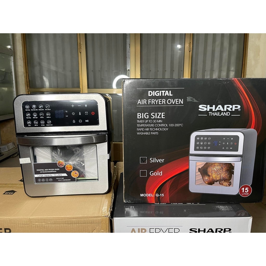 Nồi chiên không dầu S/harp điện tử 15l Q15 đa năng công suất 2000W, bảo hành chính hãng 12 tháng