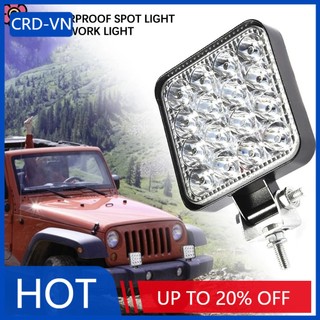 Đèn pha led hình vuông 12v-24v 48w chống thấm nước chuyên dụng cho xe tải địa hình