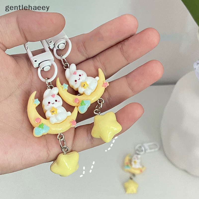 Gent Móc Khóa Thỏ Mặt Trăng Màu Vàng Kim Thời Trang Ngọt Ngào Dễ Thương Dành Cho Bạn Nữ / Túi Xách / Xe Hơi en