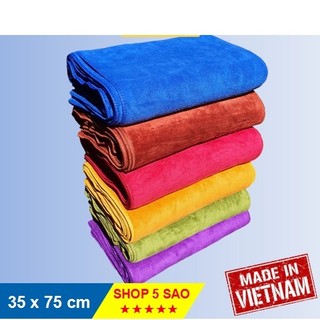 Khăn Microfiber đa năng gội đầu, lau tóc siêu thấm cực kì bền 35x75cm loại 1