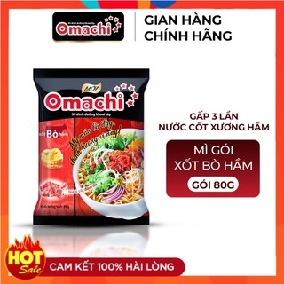 Mì omachi xốt bò hầm gói 80g - lốc 5 gói x 80g