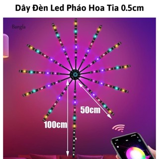 Dây Led RGB Pháo Hoa 16tr Màu Cảm Biến Âm Thanh Có Remote Điều Khiển và Kết Nối APP Điện Thoại, Trang Trí Decor Phòng