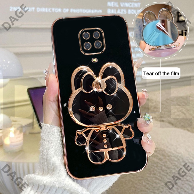 Ốp Điện Thoại Kèm Gương Trang Điểm Hình Thỏ Sang Trọng Cho Xiaomi Redmi NOTE 5 7 8 9 9S 10 10S 10X Pro 5G 4G