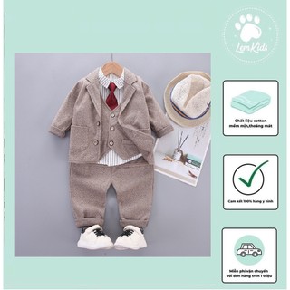 Set 5 Vest+gile+sơ mi+quần+ cà vạt cho bé trai size từ S-XL