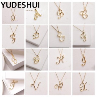 YUDESHUI Dây chuyền hợp kim mạ vàng hình chữ cái sang trọng