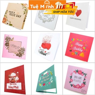 Thiệp chúc mừng tặng bạn gái, thầy cô, bạn bè dịp 20/10, 20/11 ngày sinh nhật ... mẫu vuông gấp 12cm
