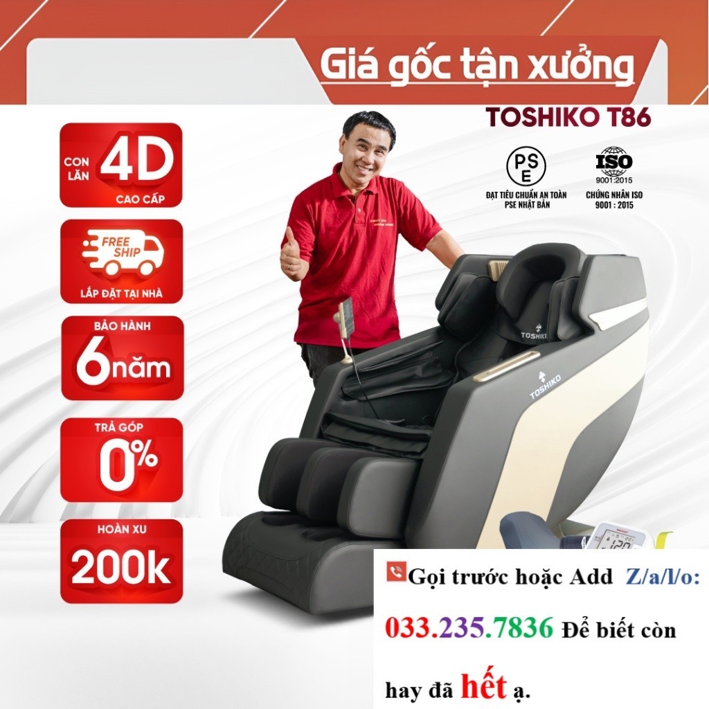 Ghế massage trị liệu toàn thân Toshiko T86 đa chức năng <<Hãng