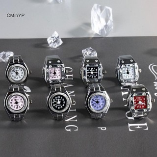  Cminyp Vintage Nhẫn Punk Thạch Anh Đồng Hồ Nhẫn Dành Cho Cặp Đôi Nữ Người Hip hop Thoáng Mát Co Giãn Co Giãn Đồng Hồ Ngón Tay Nhẫn Cá Tính Hip-hop Phụ Kiện Vinh Quang 