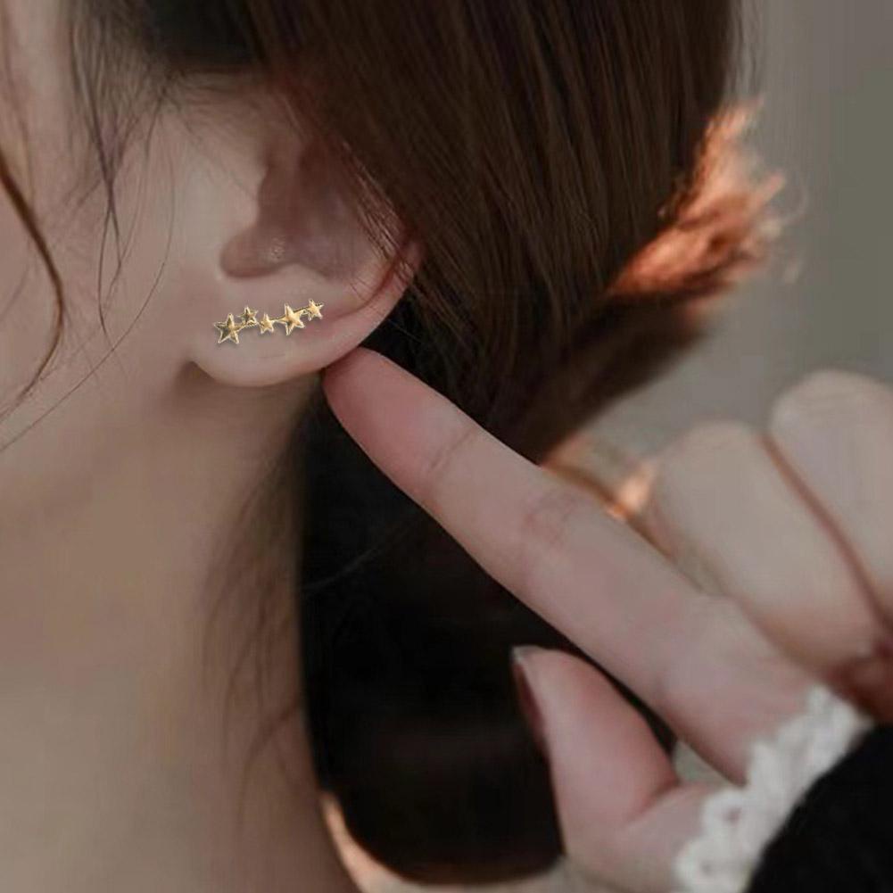 Bông Tai Hình Ngôi Sao / Mặt Trăng mini Lấp Lánh Thời Trang Cho Nữ k8i7