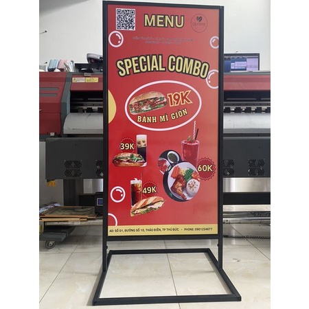 Standee sắt ngoài trời , kích thước hiển thị  60x120
