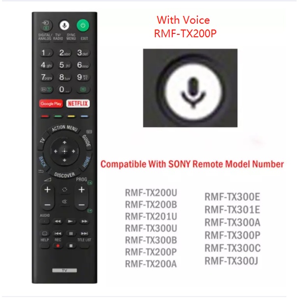MỚI Với Giọng Nói RMF-TX200P Điều Khiển Từ Xa Cho SONY LCD LED Bộ Điều Khiển TV Thông Minh RMF-TX200