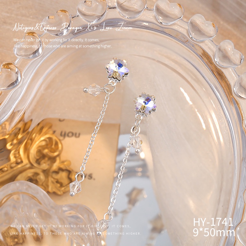 Bông Tai Xích Tua Rua Hình Bướm 3d diy Trang Trí Móng Tay