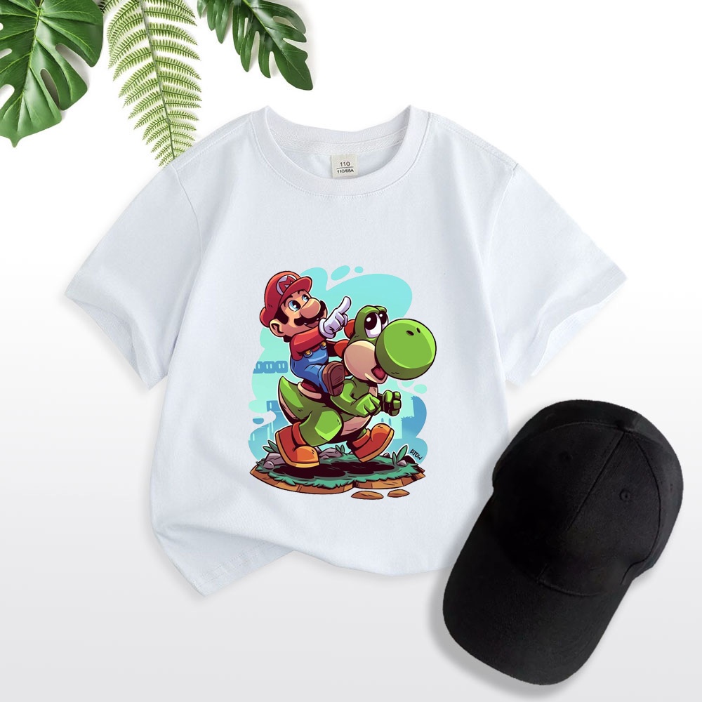 Áo thun trẻ em MARIO ART 4, áo thun cho bé, có big size và size người lớn, 4 màu, Anam Store