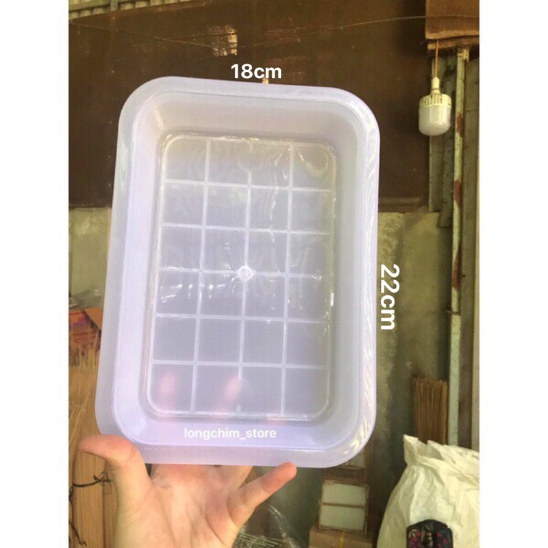 Khay nhựa trắng cứng 3 size đựng đồ dùng học tập, đựng giấy A4, cho gà chim tắm và ăn