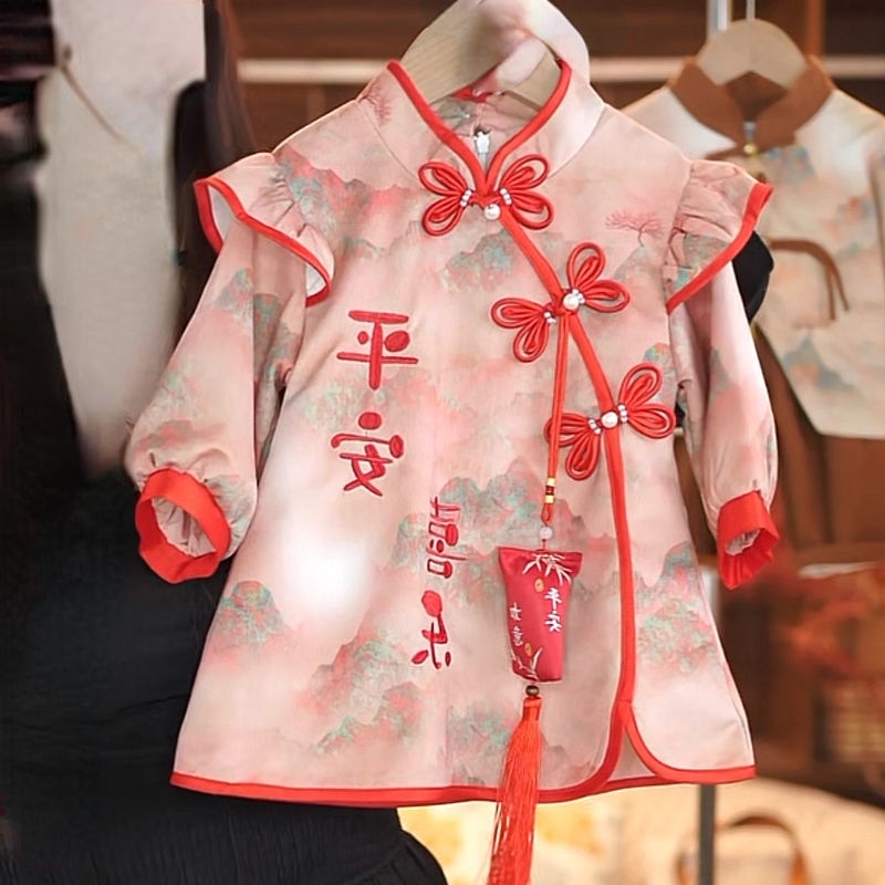 Đầm Sườn Xám Phong Cách Trung Hoa Cổ Điển Thời Trang Cho Bé Gái size 80-130