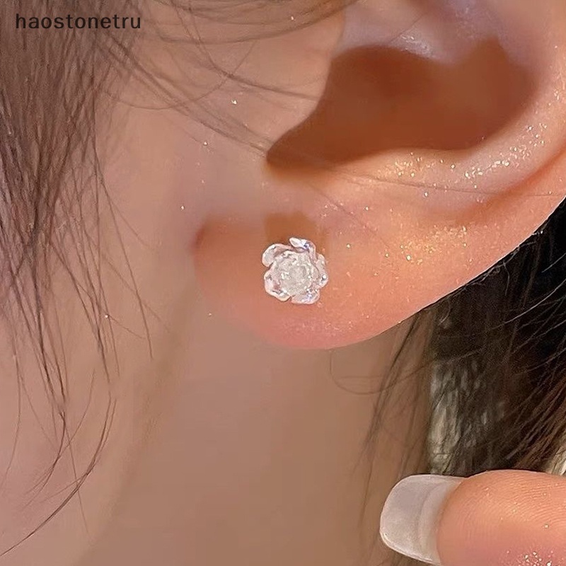 1 Đôi Bông Tai Hình Hoa Trà Trắng Thời Trang Mùa Hè Cho Nữ