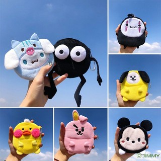 Sanrio Ví Đựng Tiền Xu mini Có Khóa Kéo Họa Tiết Hoạt Hình Dễ Thương Cho Nữ