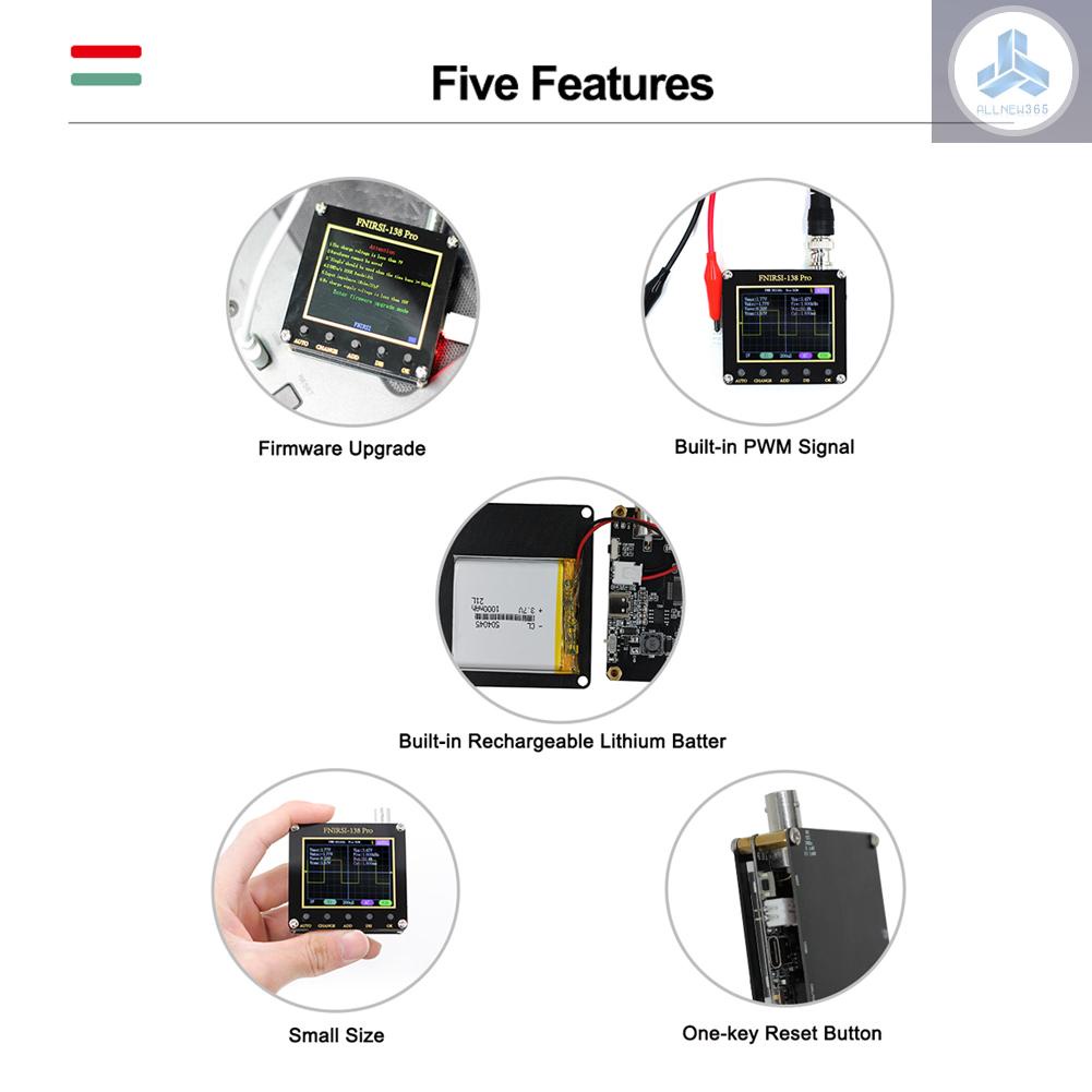 Fnirsi Máy Đo Dao Động Cầm Tay 138pro Màn Hình 2.4 inch Đa Năng Tự Động Điều Chỉnh Sóng pwm tolo-9.3