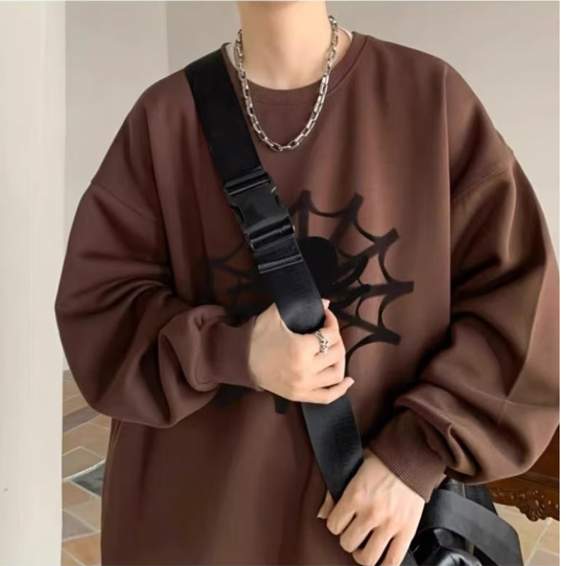 Áo sweater Dáng Rộng In Chữ Nhện Cá Tính Cho Nam
