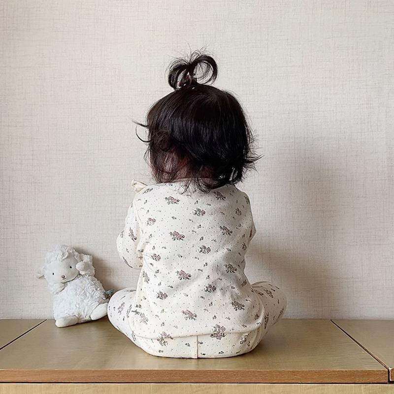 Bộ Đồ Ngủ Hai Mảnh Áo Tay Dài Và Quần Dài In Hoa Dành Cho Bé Gái Mẫu Mới 2023