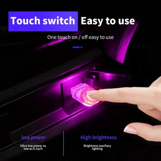 Đèn led usb mini công tắc cảm ứng rgb tự động nhiều màu sắc trang trí nội thất xe hơi