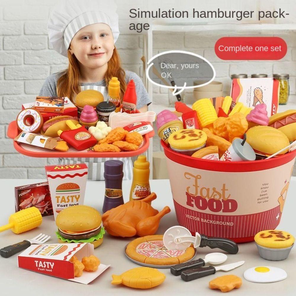 Mmluck Đồ Chơi Mô Phỏng Thức Ăn Chiên Khoai Tây Chiên / hamburger / hamburger Cho Trẻ Em