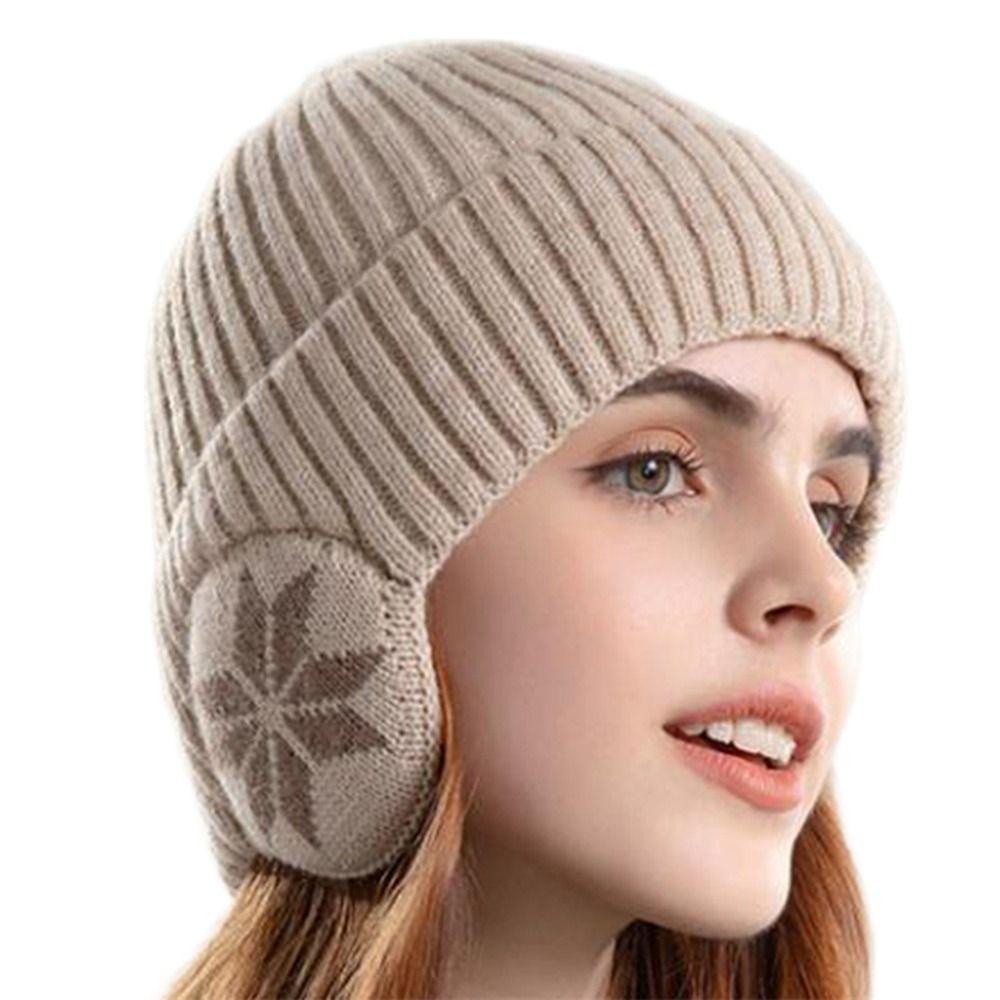MKEB Mũ Len Trùm Tai Màu Trơn Chống Lạnh Chống Gió Thời Trang Cho Nữ
