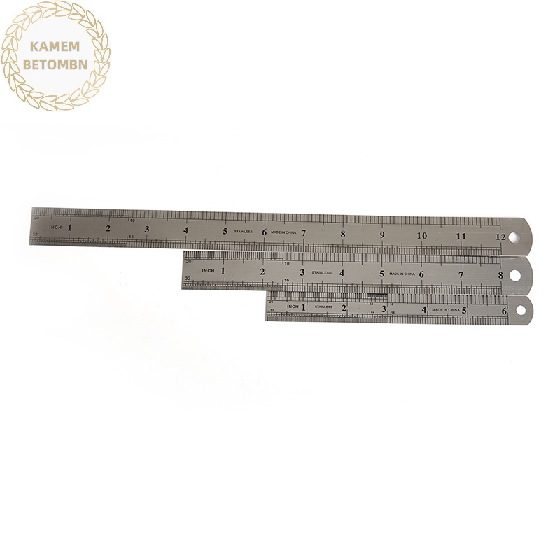 Kamembbn Thước Đo Hai Mặt 15-30cm Bằng Thép Không Gỉ vn