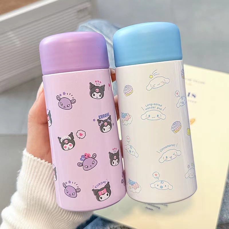 Sanrio Bình Nước Giữ Nhiệt mini Bằng Thép Không Gỉ Họa Tiết melody cinnamoroll Dễ Thương Trọng Lượng Nhẹ