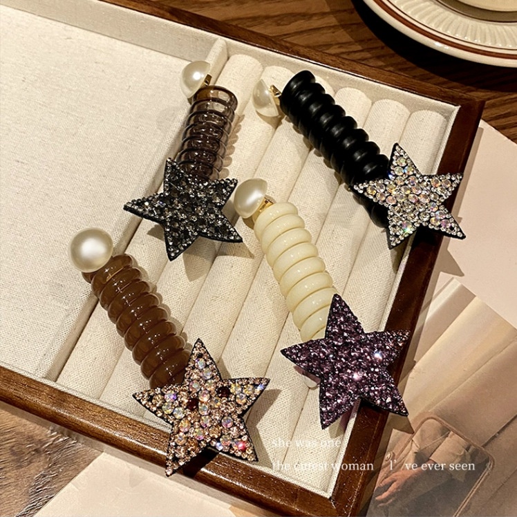 Dây Buộc Tóc Đuôi Ngựa Co Giãn Đính Đá Phong Cách Mới 2023