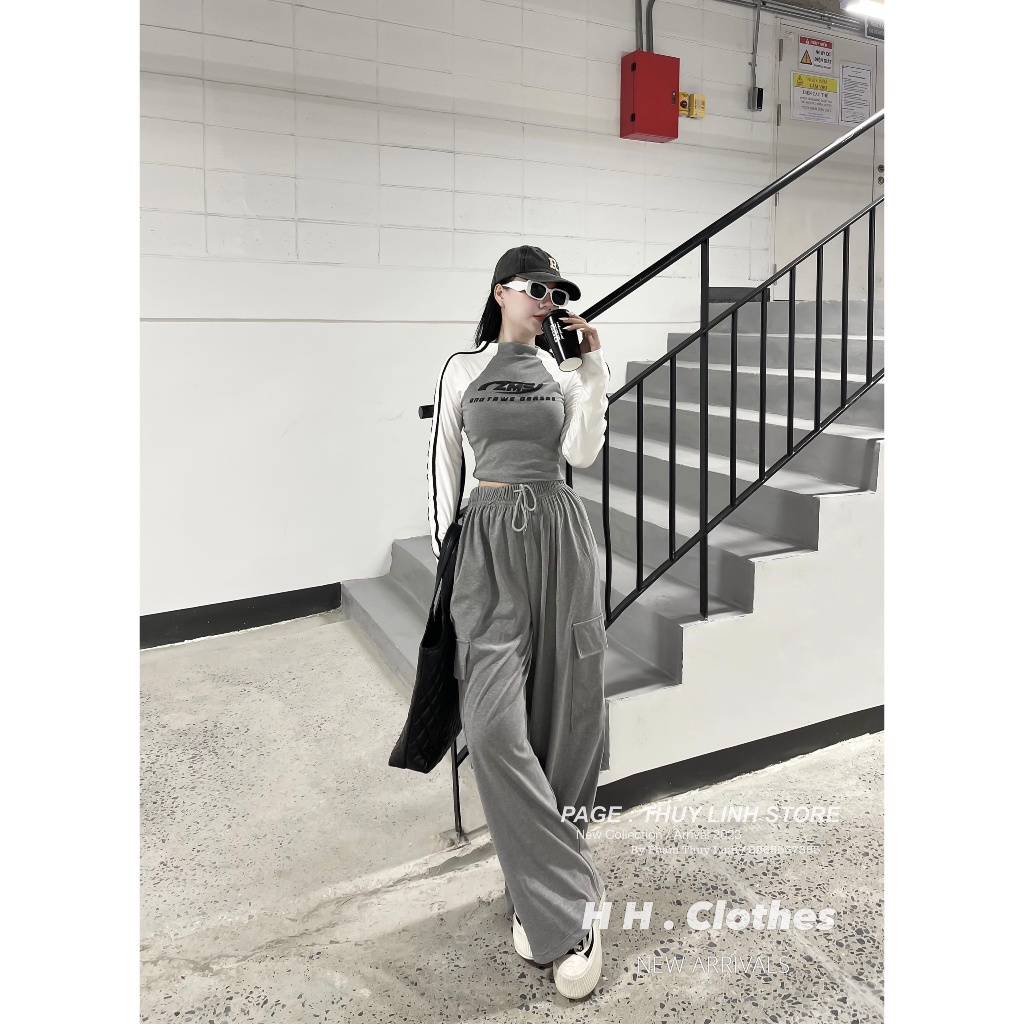 Set áo body phối tay sọc mix quần suông túi hộp siêu hot BN872CCC