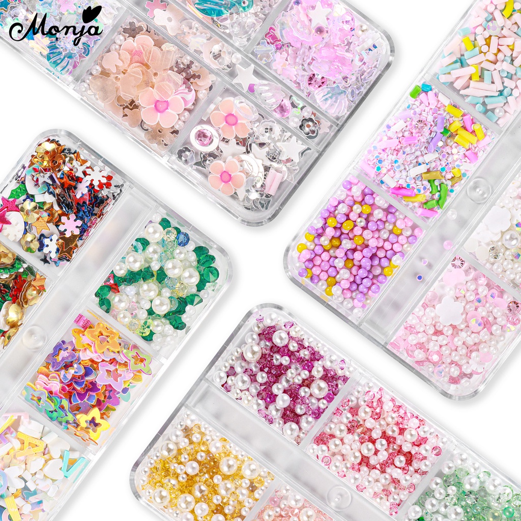 Monja Phụ Kiện Trang Trí Móng Tay 3d Chủ Đề Giáng Sinh Đính Đá diy