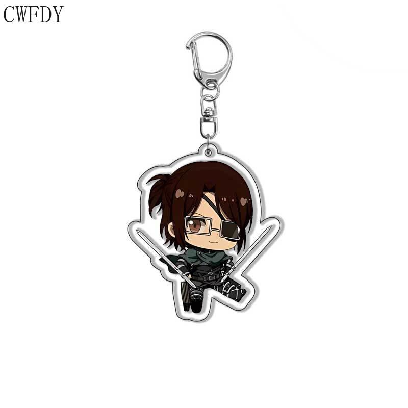 Móc khoá Anime Attack on Titan Acrylic Keychain Cartoon Figure Eren Mikasa Levi Cosplay 2023 Phụ kiện trang trí chibi