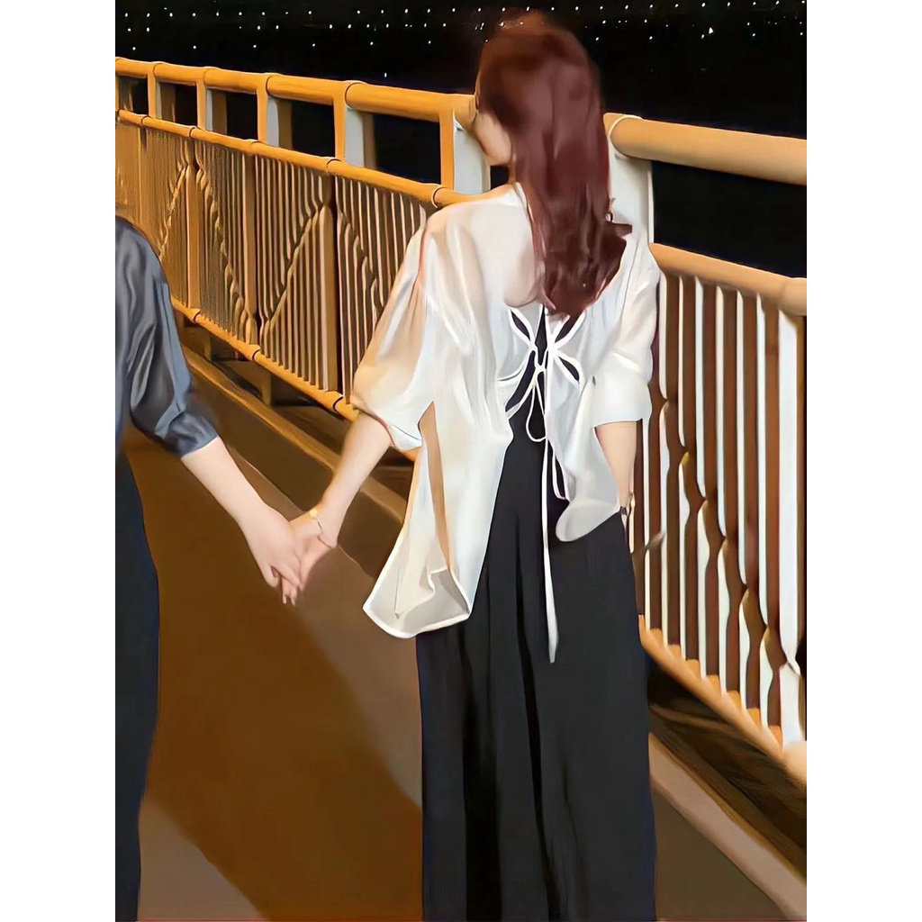 Áo Sơ Mi Nữ Tay Dài Phối Ren Thời Trang Phong Cách Hàn Quốc