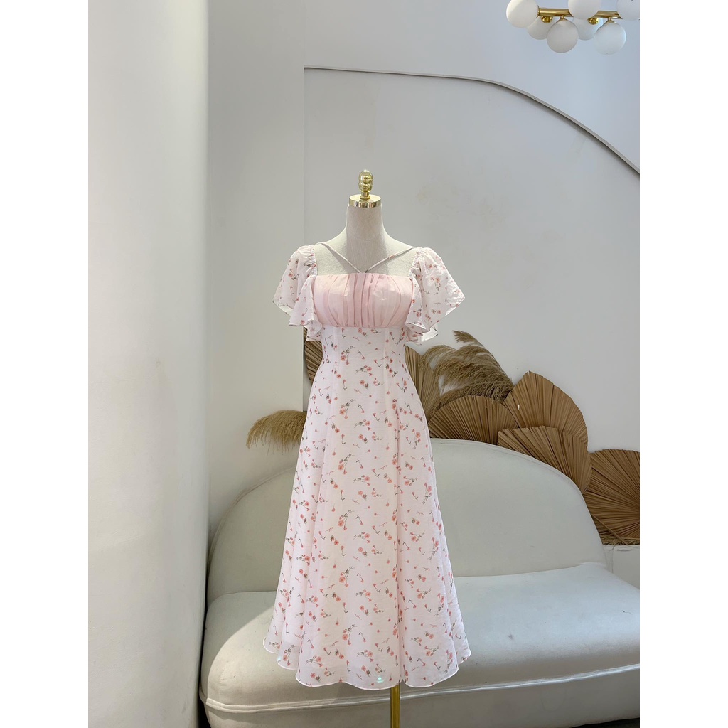 TIELA Đầm váy hoa tay cánh tiên - Leilany Dress