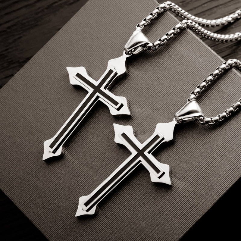 1 Vòng cổ Mặt Thánh Giá Phong Cách hip hop Thời Trang Đơn Giản