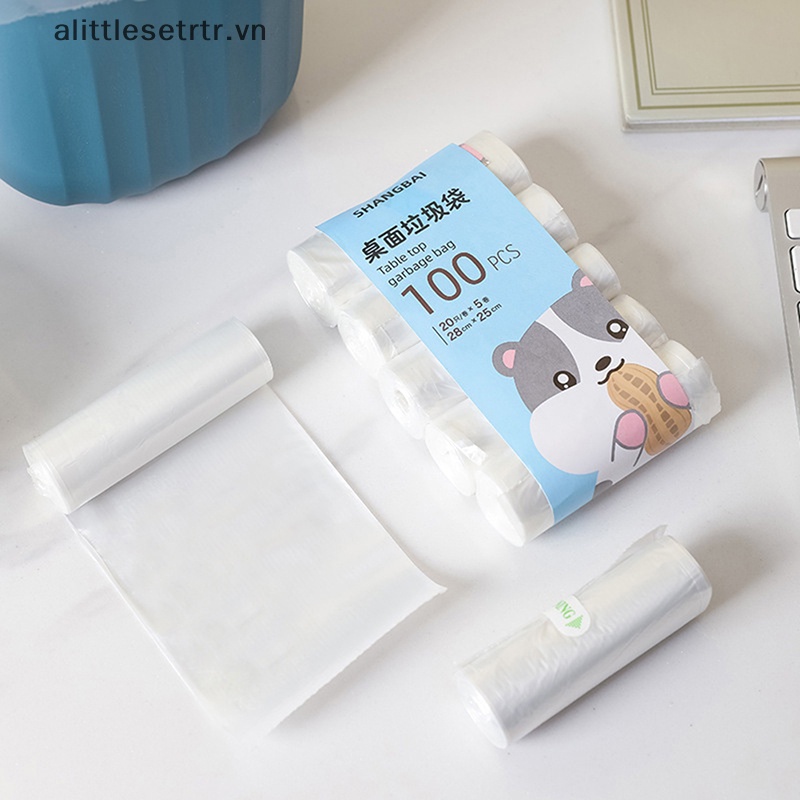 Set 5 Cuộn / 100 Túi Đựng Rác mini Dùng Một Lần Tiện Dụng vn