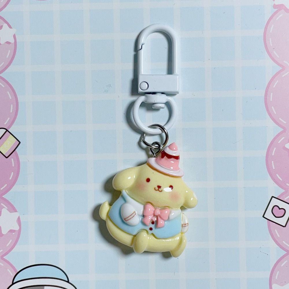 Mmluck cinnamoroll Móc Chìa Khóa resin Họa Tiết Hoạt Hình Mặc Đầm pachacco Pom purin my melody