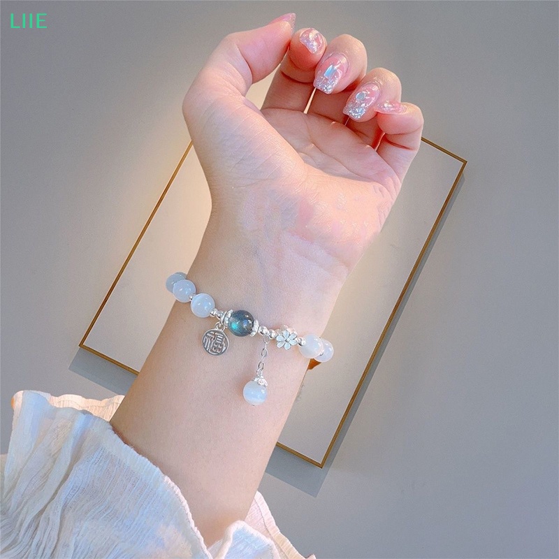 Vòng Tay Chuỗi Hạt Đá Mắt Mèo Giả Pha Lê Nhẹ Co Giãn Thời Trang Đơn Giản Dành Cho Nữ