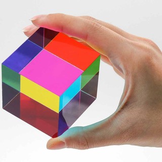 Colorful Cube 50mm Glass Mixing Color Cube Creative Color Mixing Cube Portable Scientific and Educational Toys